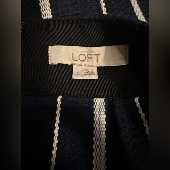 LOFT Striped Faux Wrap Pencil Skirt - Picture 9 of 11